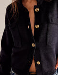 Ladies Button Front Dropped Shoulder Cardigan SKT529 - SWEETKAMA