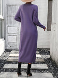 Ladies Button Long Sleeves Daily Knit Dress E2319 - SWEETKAMA