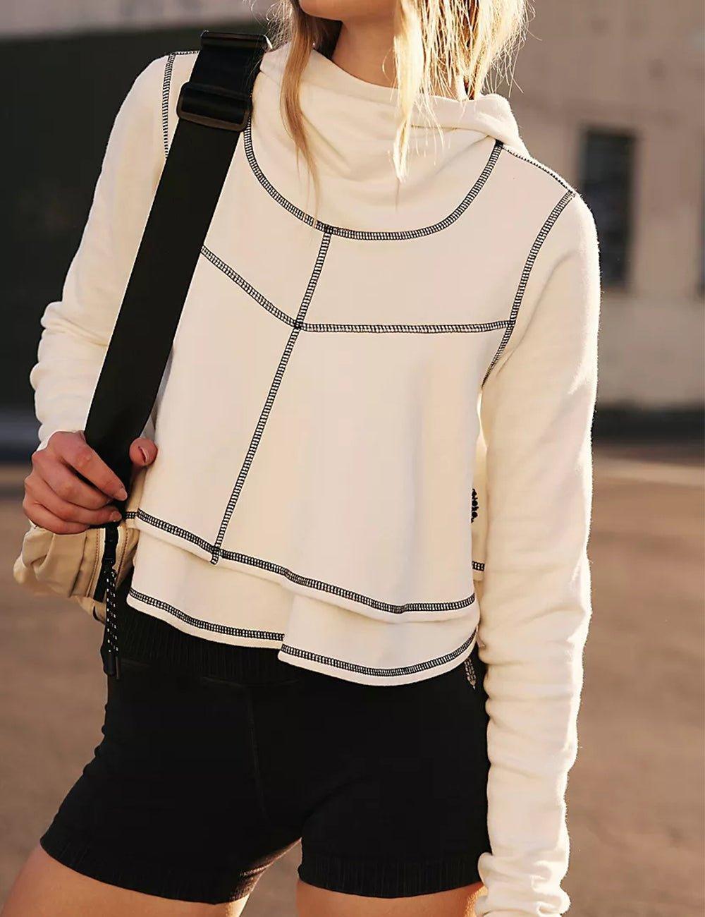 Ladies Casual Cropped Sweatshirt Hoodie SKT384 - SWEETKAMA