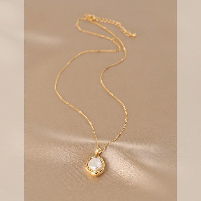 Ladies Chic Pearl Charm Pendent Necklace SKAJ028 - SWEETKAMA