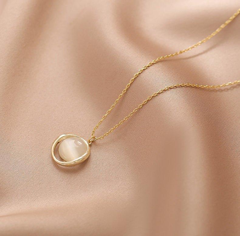 Ladies Chic Transparent Oval Pendent Necklace SKAJ020 - SWEETKAMA