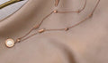 Ladies Circle Pendent Rose Gold Plated Necklace SKAJ005 - SWEETKAMA