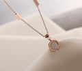Ladies Circle Pendent Rose Gold Plated Necklace SKAJ005 - SWEETKAMA
