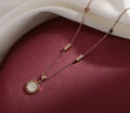 Ladies Circle Pendent Rose Gold Plated Necklace SKAJ005 - SWEETKAMA