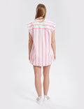 Ladies Color Block Stripe Casual Top Shorts Set SKST277 - SWEETKAMA