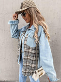 Ladies Color Block Turn-Down Collar Shirt z239 - SWEETKAMA