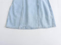 Ladies Crew Neck Sleeveless Denim Dress E48067 - SWEETKAMA