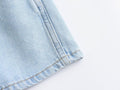 Ladies Crew Neck Sleeveless Denim Dress E48067 - SWEETKAMA