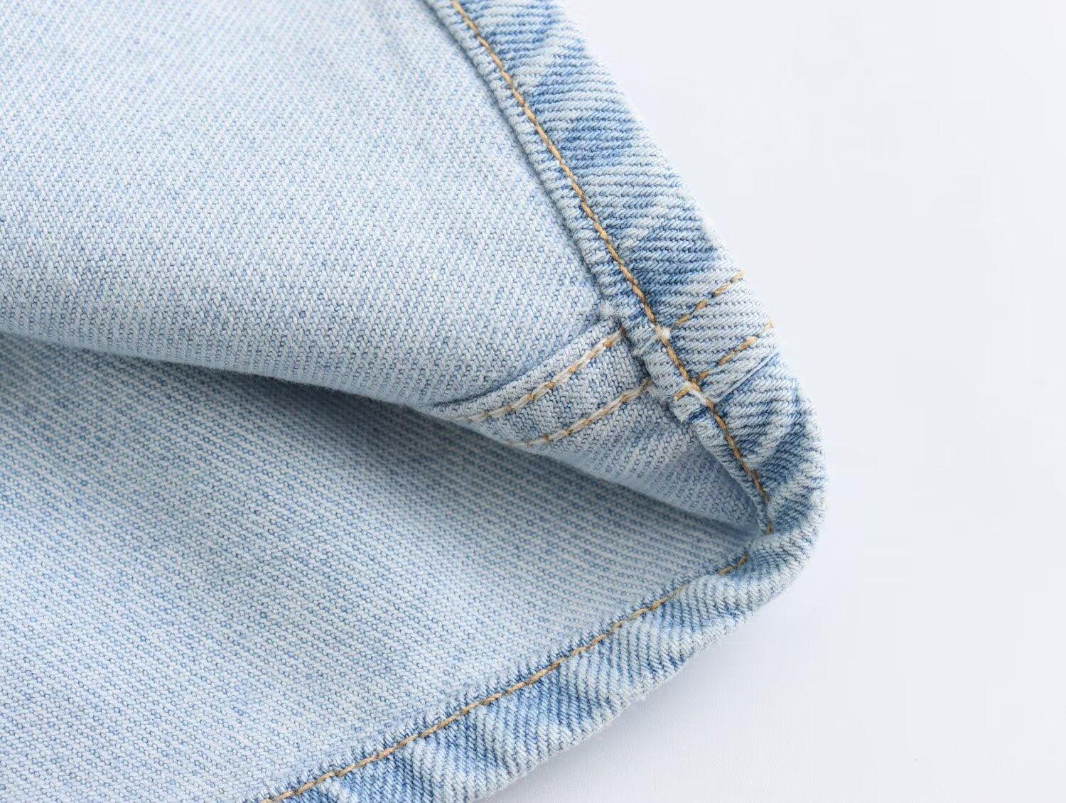 Ladies Crew Neck Sleeveless Denim Dress E48067 - SWEETKAMA