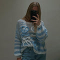 Ladies Crochet Knitted Rainbow Sweater T2A1 - SWEETKAMA