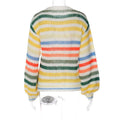 Ladies Crochet Knitted Rainbow Sweater T2A1 - SWEETKAMA