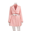 Ladies Crop Blazer and Pleated Skirt Sets TZ0119 - SWEETKAMA