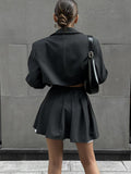 Ladies Crop Blazer and Pleated Skirt Sets TZ0119 - SWEETKAMA