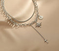 Ladies Cross & Star Circle Pendent Necklace SKAJ026 - SWEETKAMA