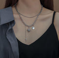 Ladies Cross & Star Circle Pendent Necklace SKAJ026 - SWEETKAMA