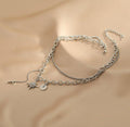 Ladies Cross & Star Circle Pendent Necklace SKAJ026 - SWEETKAMA