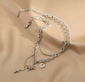 Ladies Cross & Star Circle Pendent Necklace SKAJ026 - SWEETKAMA