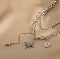 Ladies Cross & Star Circle Pendent Necklace SKAJ026 - SWEETKAMA