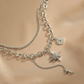 Ladies Cross & Star Circle Pendent Necklace SKAJ026 - SWEETKAMA