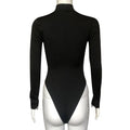 Ladies Deep V-Neck See Through Long Sleeves Teddy HT0913 - SWEETKAMA
