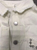 Ladies Denim Pockets Lapel Metal Loose Shirt 32131 - SWEETKAMA