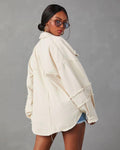 Ladies Denim Pockets Lapel Metal Loose Shirt 32131 - SWEETKAMA