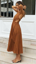 Ladies Elastic Strape Back Sleeveless Midi Dress 993 - SWEETKAMA