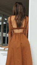 Ladies Elastic Strape Back Sleeveless Midi Dress 993 - SWEETKAMA