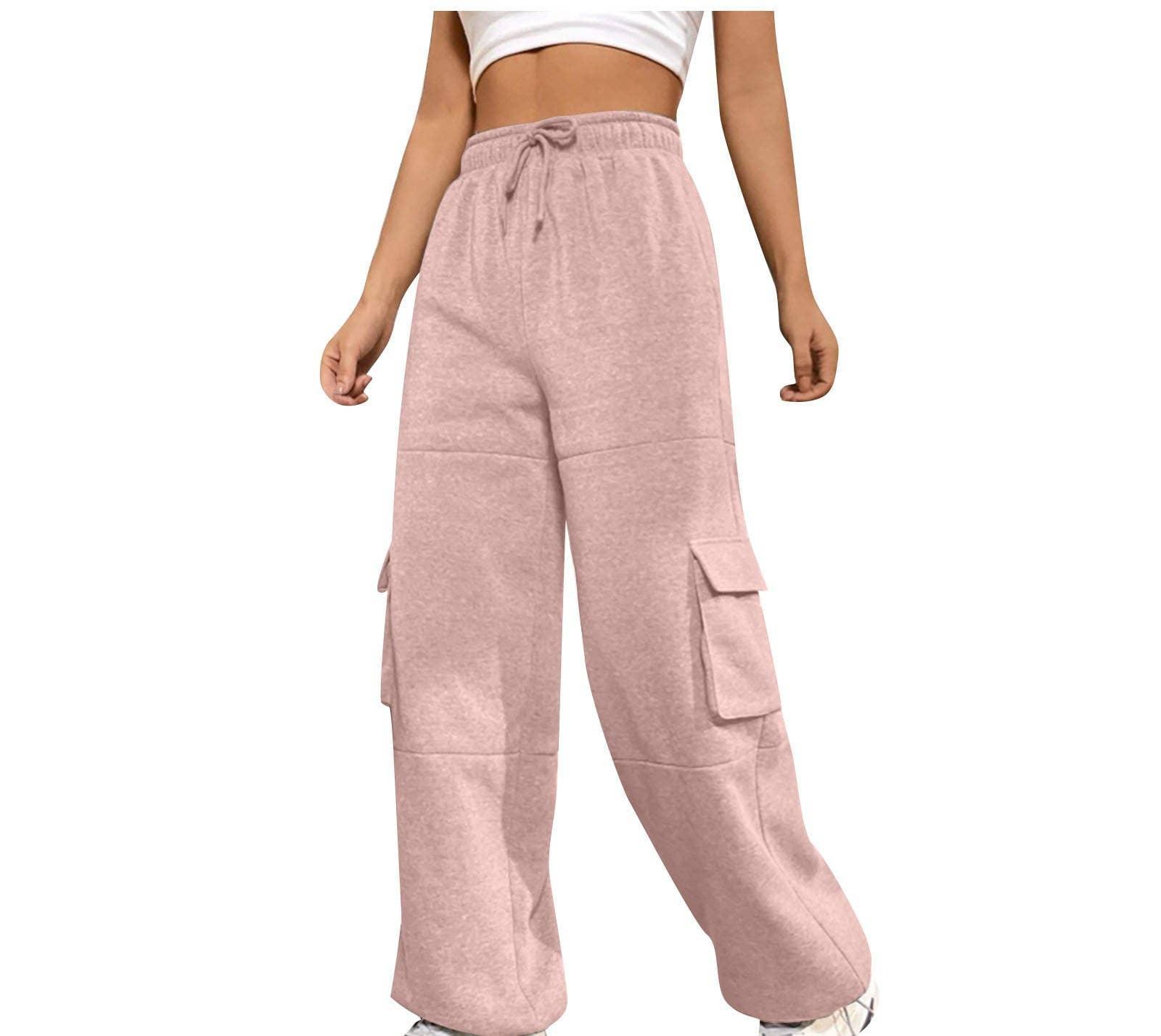 Ladies Elastic Waist Wide Leg Sweatpants 1056 - SWEETKAMA