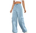 Ladies Elastic Waist Wide Leg Sweatpants 1056 - SWEETKAMA