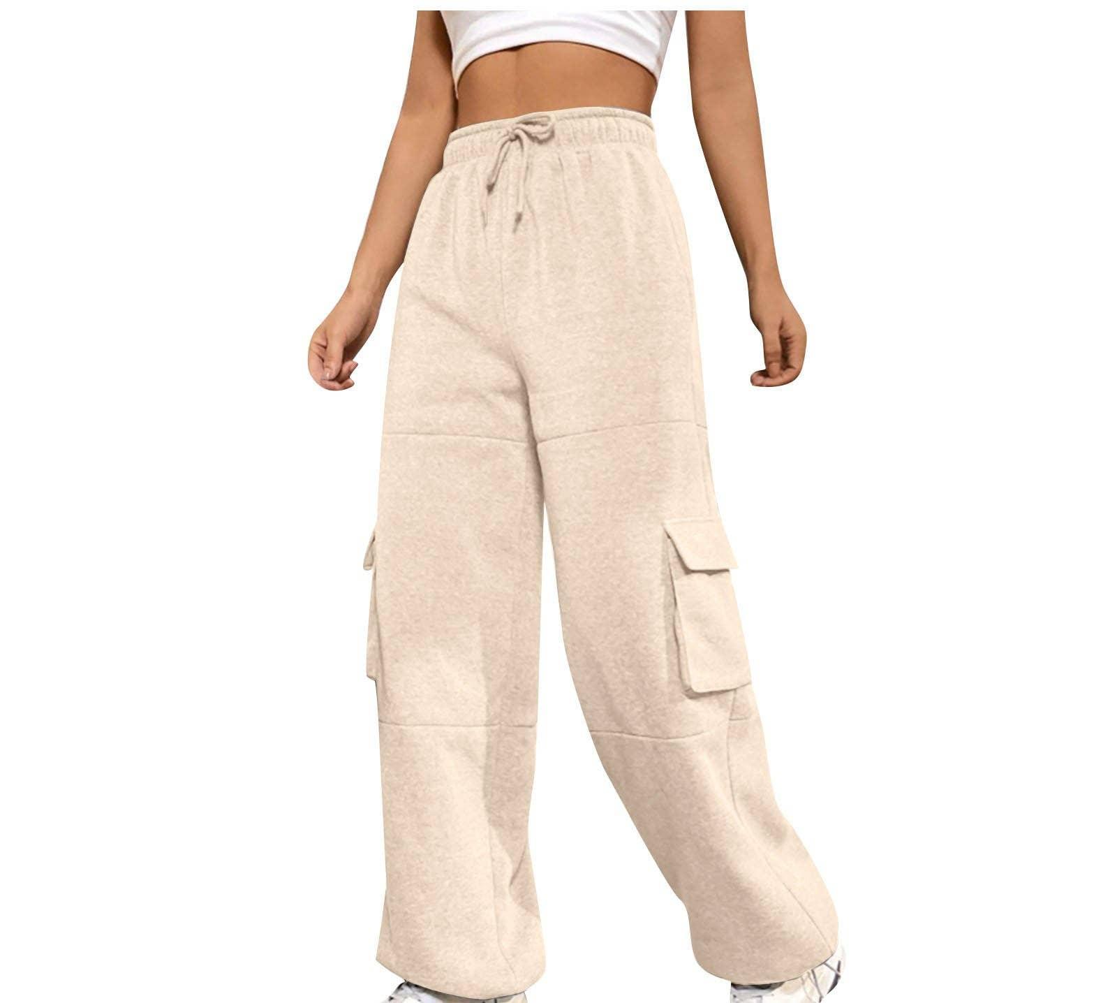 Ladies Elastic Waist Wide Leg Sweatpants 1056 - SWEETKAMA