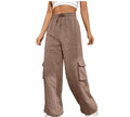Ladies Elastic Waist Wide Leg Sweatpants 1056 - SWEETKAMA