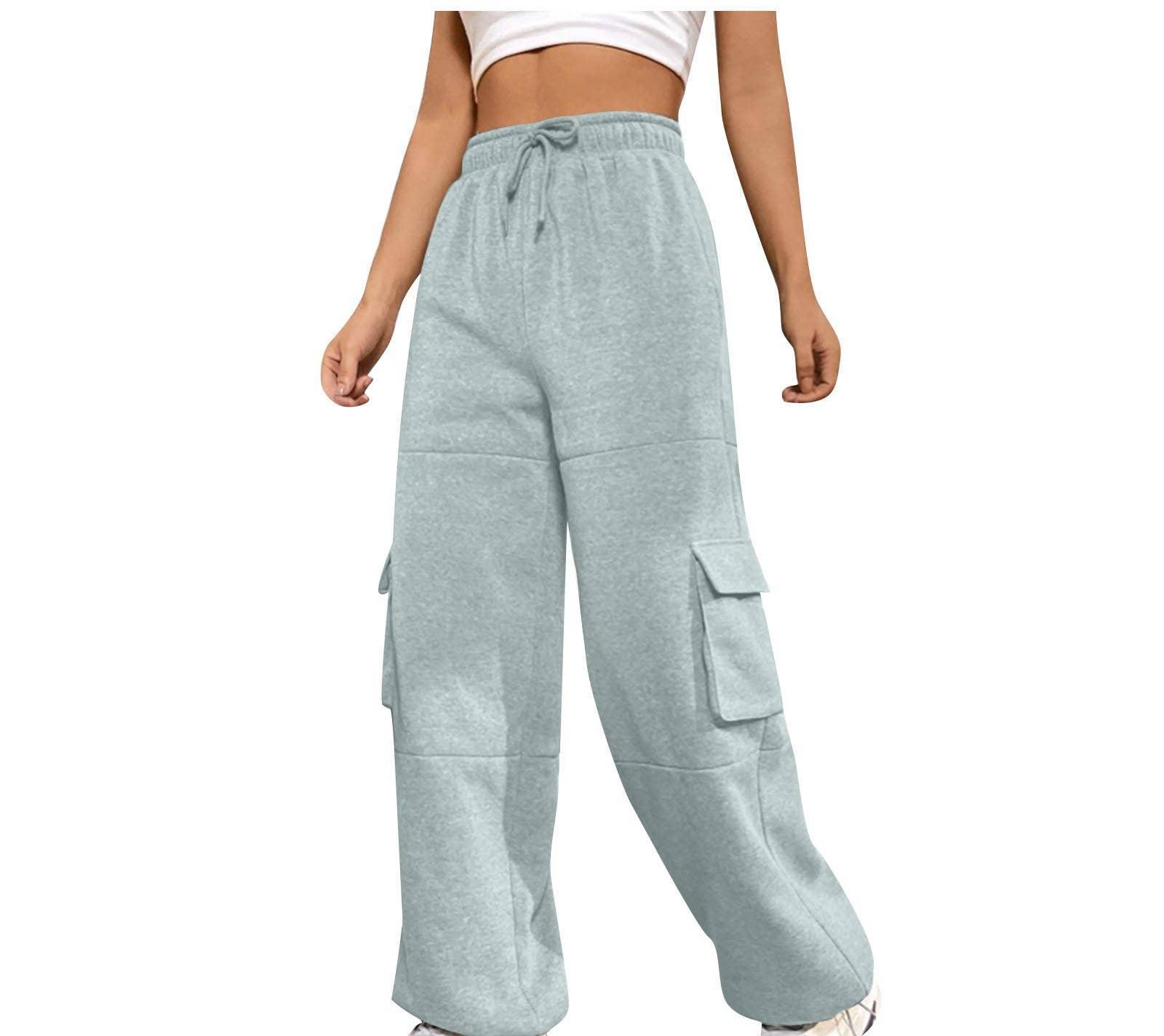 Ladies Elastic Waist Wide Leg Sweatpants 1056 - SWEETKAMA