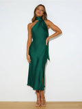 Ladies Elegant Backless Daily Midi Dress GQRZ - SWEETKAMA