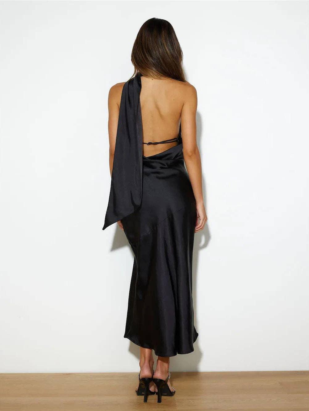 Ladies Elegant Backless Daily Midi Dress GQRZ - SWEETKAMA