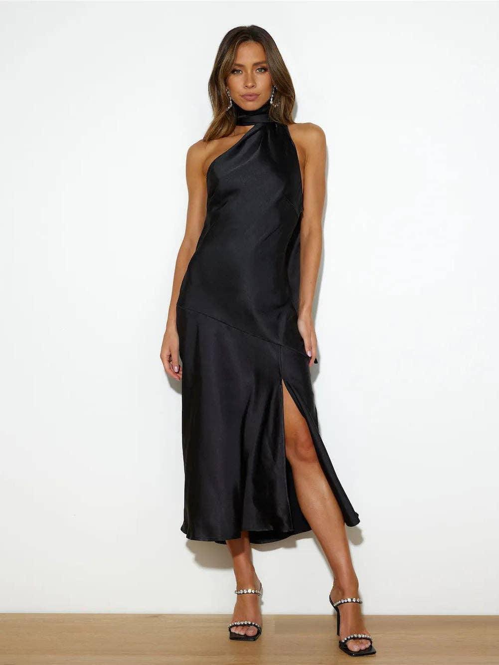 Ladies Elegant Backless Daily Midi Dress GQRZ - SWEETKAMA