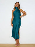 Ladies Elegant Backless Daily Midi Dress GQRZ - SWEETKAMA