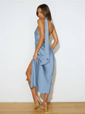 Ladies Elegant Backless Daily Midi Dress GQRZ - SWEETKAMA