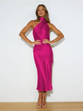 Ladies Elegant Backless Daily Midi Dress GQRZ - SWEETKAMA