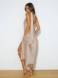 Ladies Elegant Backless Daily Midi Dress GQRZ - SWEETKAMA