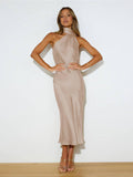 Ladies Elegant Backless Daily Midi Dress GQRZ - SWEETKAMA
