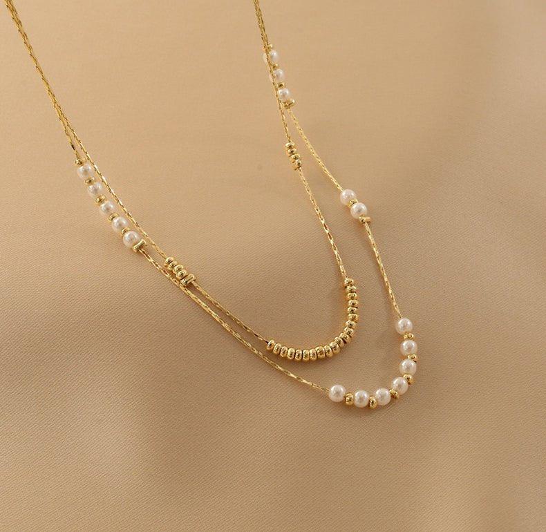 Ladies Elegant White Beads Necklace SKAJ021 - SWEETKAMA