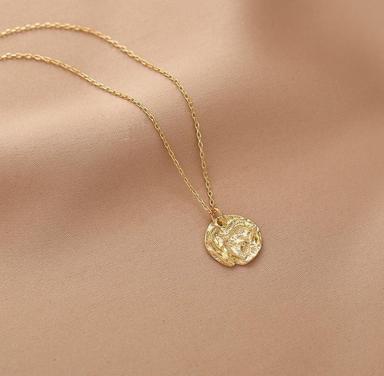 Ladies Fake Pearl Beads Circle Disc Pendent Necklace Set SKAJ010 - SWEETKAMA