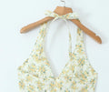 Ladies Floral Print Bustier Sleeveless Midi Dress C2723 - SWEETKAMA
