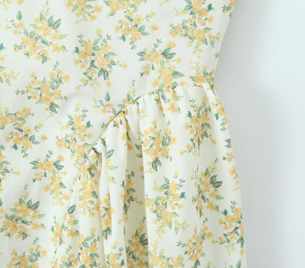 Ladies Floral Print Bustier Sleeveless Midi Dress C2723 - SWEETKAMA