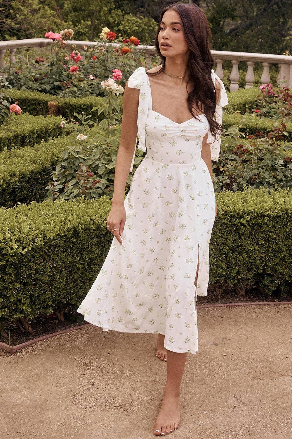 Ladies Floral Print Daily Halter Dress 1907 - SWEETKAMA