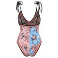 Ladies Floral Print Reversible One Piece Swimwear Y18 - SWEETKAMA