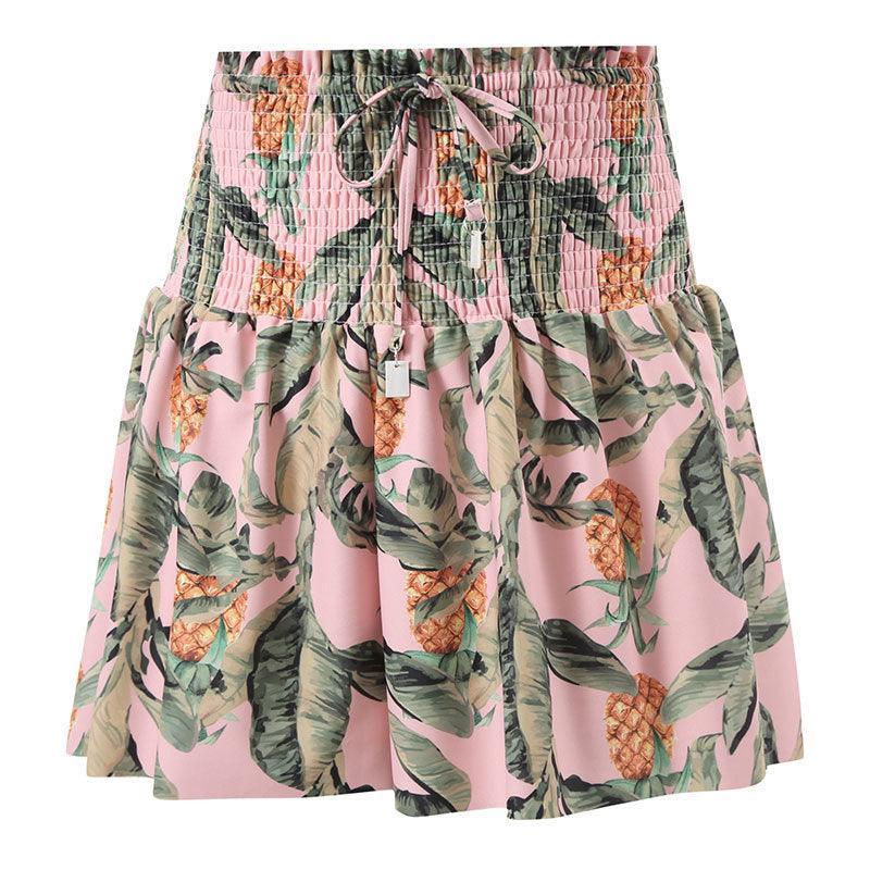 Ladies Floral Reversible One Piece Swimwear with Skirt Y18 - SWEETKAMA