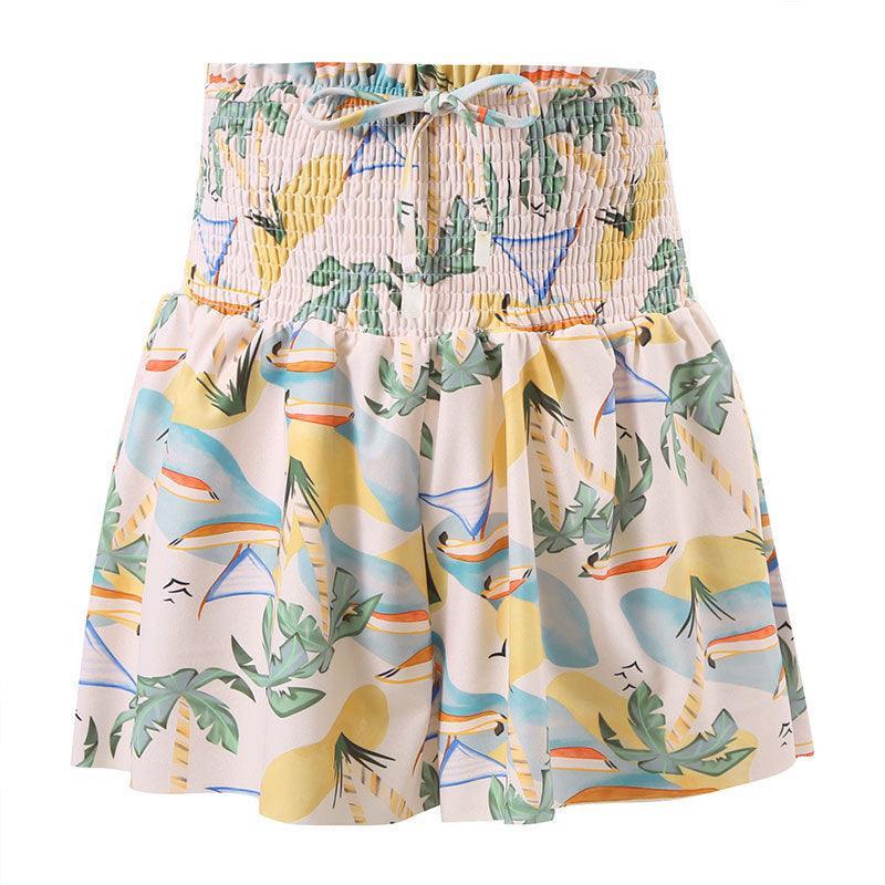 Ladies Floral Reversible One Piece Swimwear with Skirt Y18 - SWEETKAMA