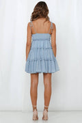 Ladies Flounce Flower Print Daily Mini Dress 1101 - SWEETKAMA